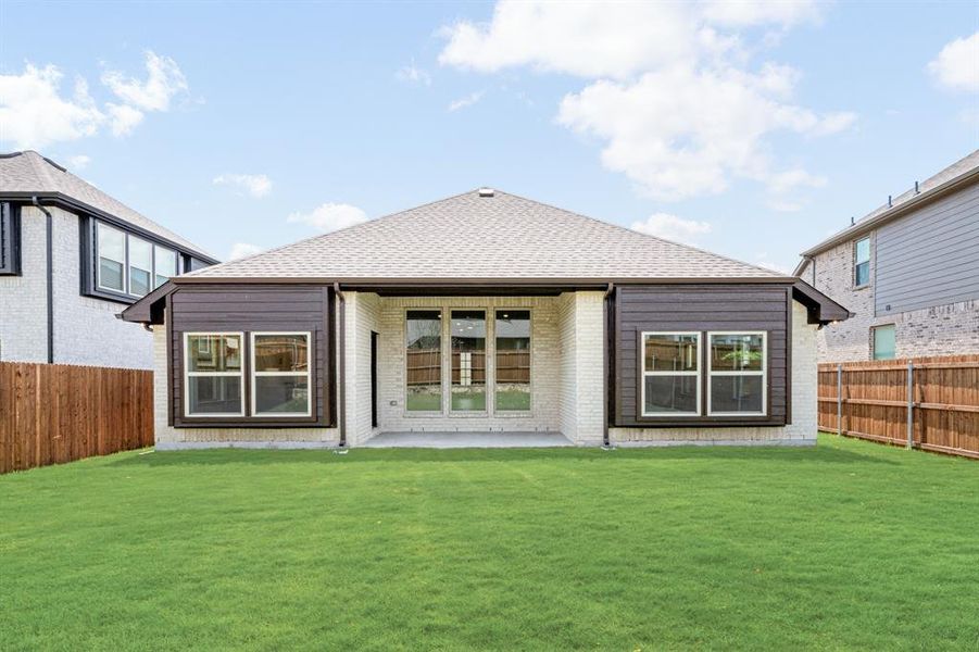 Front exterior of a new home in Willow Wood Classic 50, McKinney, TX, highlighting curb appeal (Image 24). Front exterior of a new home in Willow Wood Classic 50, McKinney, TX, highlighting curb appeal (Image 24).