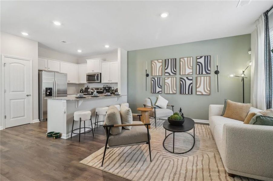 Furnished interior view inside a new home in , Atlanta (Image 30).