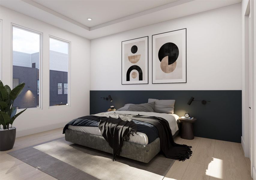 Spacious Primary Bedroom with lots of natural light!