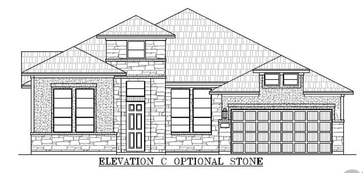 Exterior rendering of this home design in Lariat, Liberty Hill, TX (Image 31).