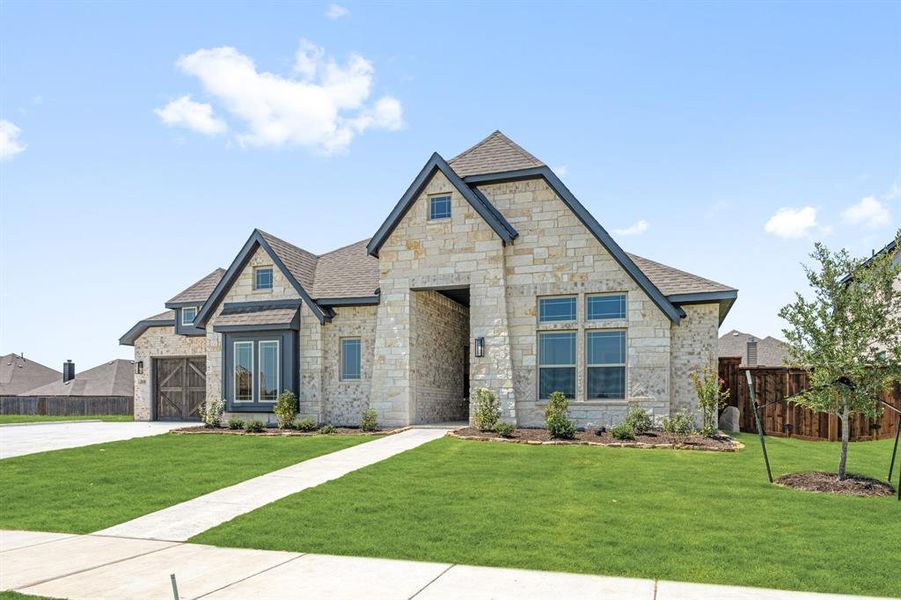 Front exterior of a new home in Somerset Classic 70s & 80s, Mansfield, TX, highlighting curb appeal (Image 22). Front exterior of a new home in Somerset Classic 70s & 80s, Mansfield, TX, highlighting curb appeal (Image 22).