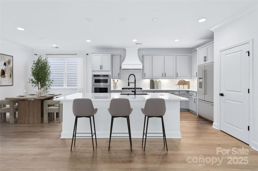 Virtually Staged Kitchen and Dining