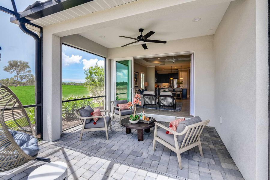 Exterior details and patio area of a home in Windward, Lakewood Ranch (Image 4).