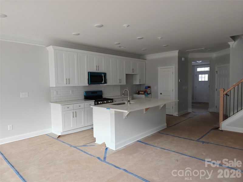 Construction progress on the kitchen in Homesite 200