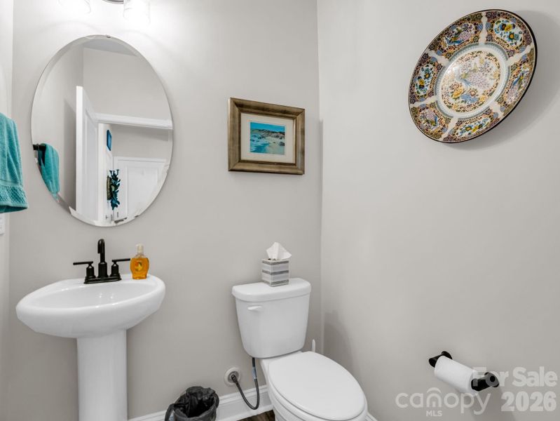 Half bath on main level.