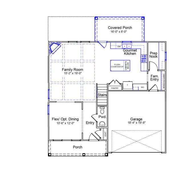 2D floor plan layout of this home in Scotts Hill Village, Wilmington, NC (Image 2). 2D floor plan layout of this home in Scotts Hill Village, Wilmington, NC (Image 2).
