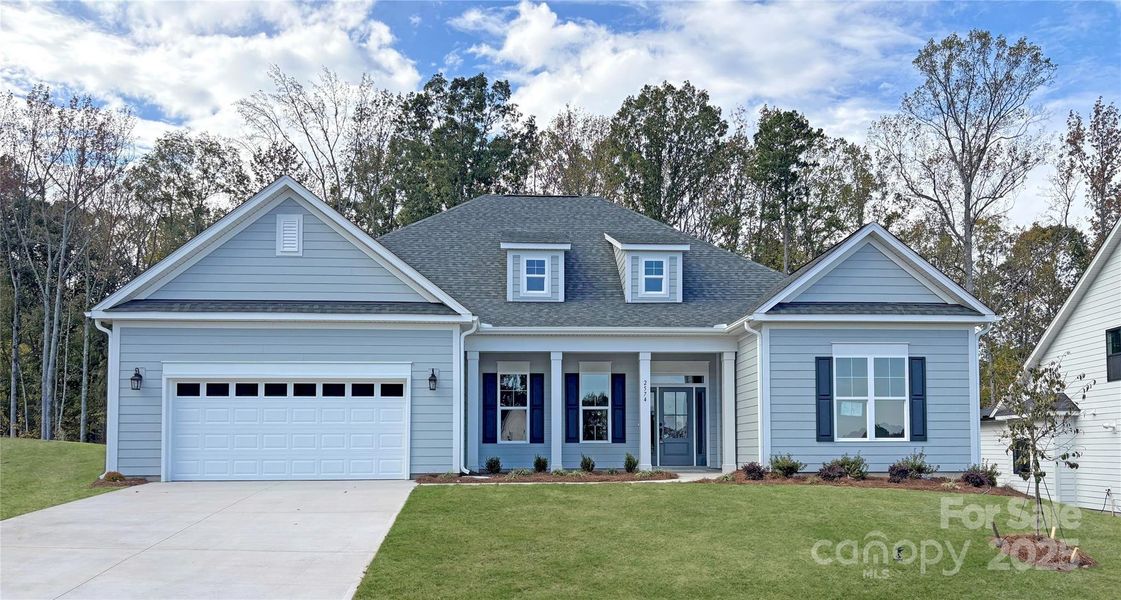 Front exterior of a new home in Red Hill, Concord, NC, highlighting curb appeal (Image 1).