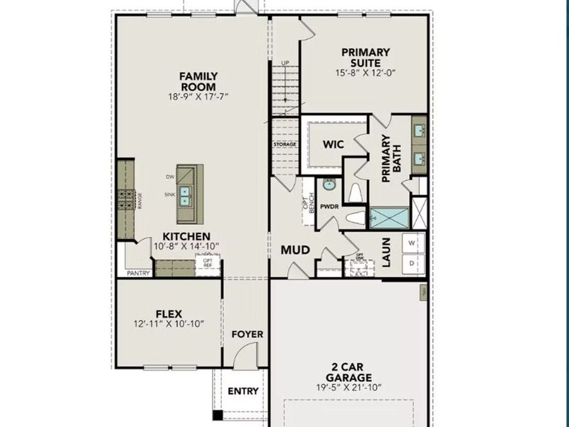 2D floor plan layout of this home in Comanche Ridge, San Antonio, TX (Image 5).