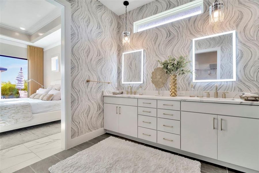 Furnished interior view inside a new home in Eagles Cove at Mirada, San Antonio (Image 43).