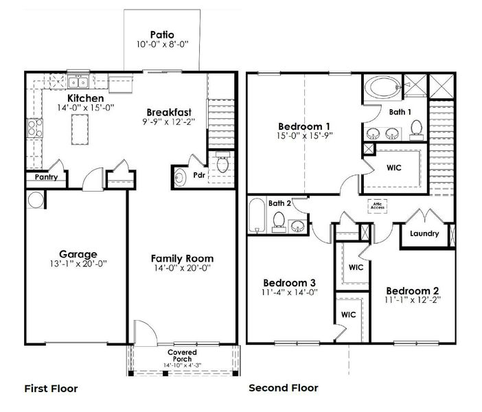 2D floor plan layout of this home in Mulberry Landing, Orangeburg, SC (Image 2). 2D floor plan layout of this home in Mulberry Landing, Orangeburg, SC (Image 2).