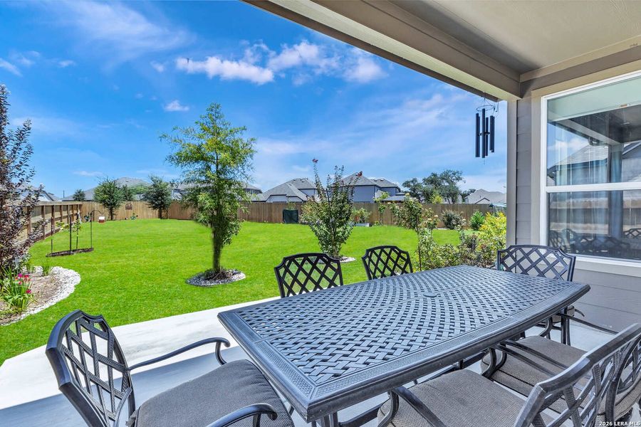 Exterior details and patio area of a home in Davis Ranch, San Antonio (Image 22).
