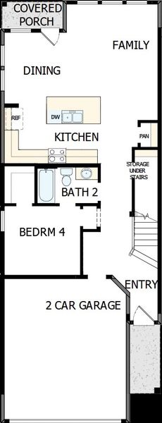 2D floor plan layout of this home in Double Creek Crossing – City Home Series, Round Rock, TX (Image 4). 2D floor plan layout of this home in Double Creek Crossing – City Home Series, Round Rock, TX (Image 4).