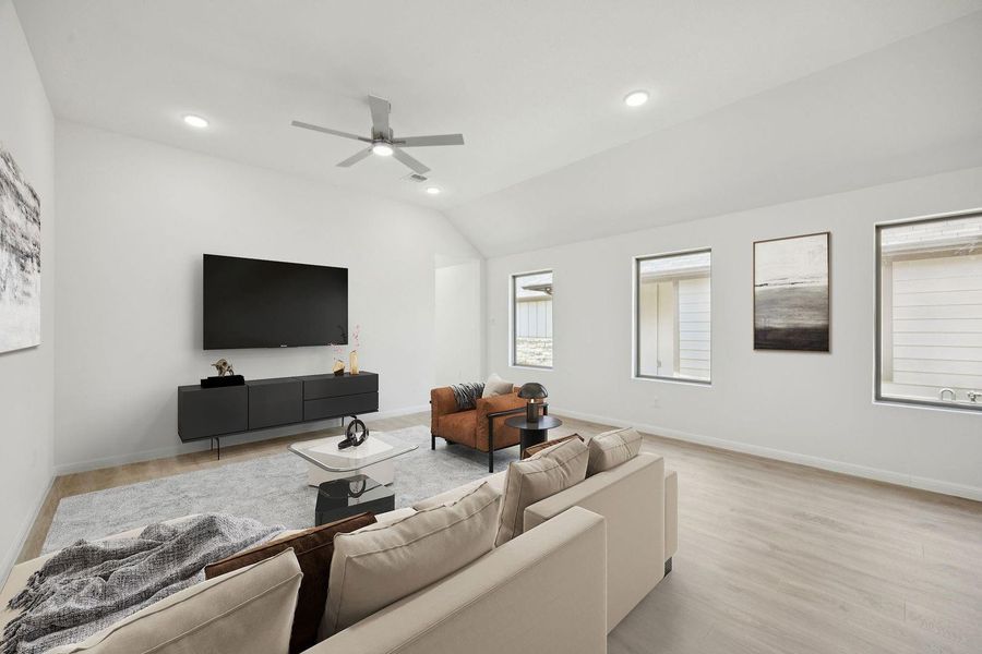 Furnished interior view inside a new home in Trinity Ranch, Elgin (Image 9). Furnished interior view inside a new home in Trinity Ranch, Elgin (Image 9).