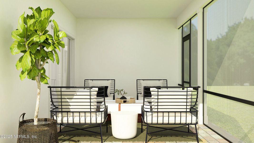 Exterior details and patio area of a home in Saddle Oaks, Jacksonville (Image 2).