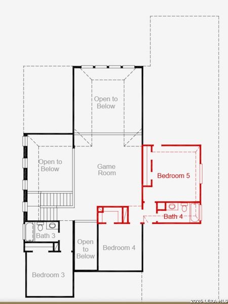 2D floor plan layout of this home in Stillwater Ranch, San Antonio, TX (Image 3).