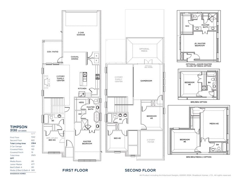 2D floor plan layout for the Timpson - SH 3130 by Shaddock Homes in Cottages of Celina, Celina, TX (Image 3). 2D floor plan layout for the Timpson - SH 3130 by Shaddock Homes in Cottages of Celina, Celina, TX (Image 3).