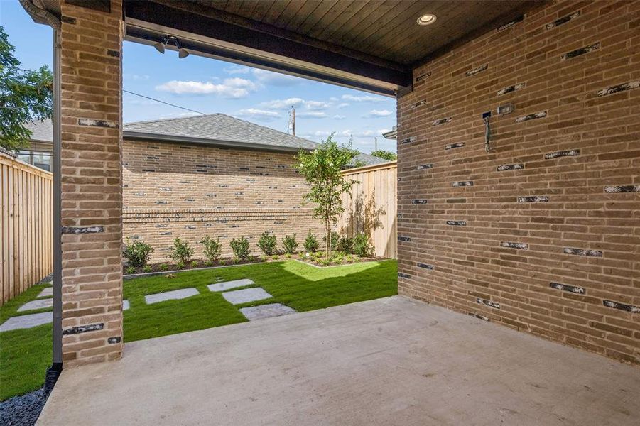Exterior details and patio area of a home in , Dallas (Image 4). Exterior details and patio area of a home in , Dallas (Image 4).