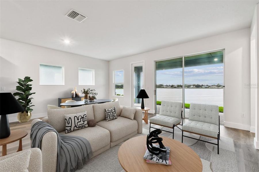 Furnished interior view inside a new home in The Peninsula at Rhodine Lake, Riverview (Image 14).