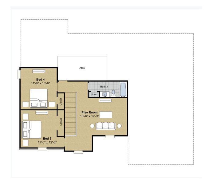 2D floor plan layout for the Manchester by Grant & Co in Manor at Hall Creek, Arlington, TN (Image 4). 2D floor plan layout for the Manchester by Grant & Co in Manor at Hall Creek, Arlington, TN (Image 4).