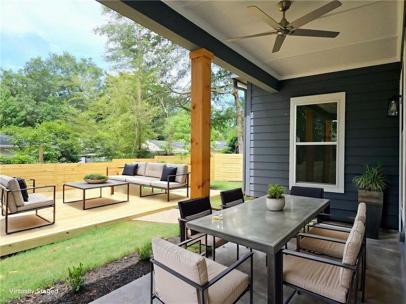 Exterior details and patio area of a home in , Atlanta (Image 3). Exterior details and patio area of a home in , Atlanta (Image 3).