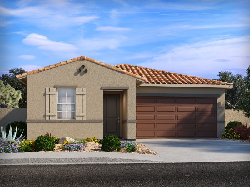 Representative exterior photo of a completed home built from the Topaz by Meritage Homes in Las Patrias at Star Valley Phase III - Premier Series, Tucson, AZ (Image 17).