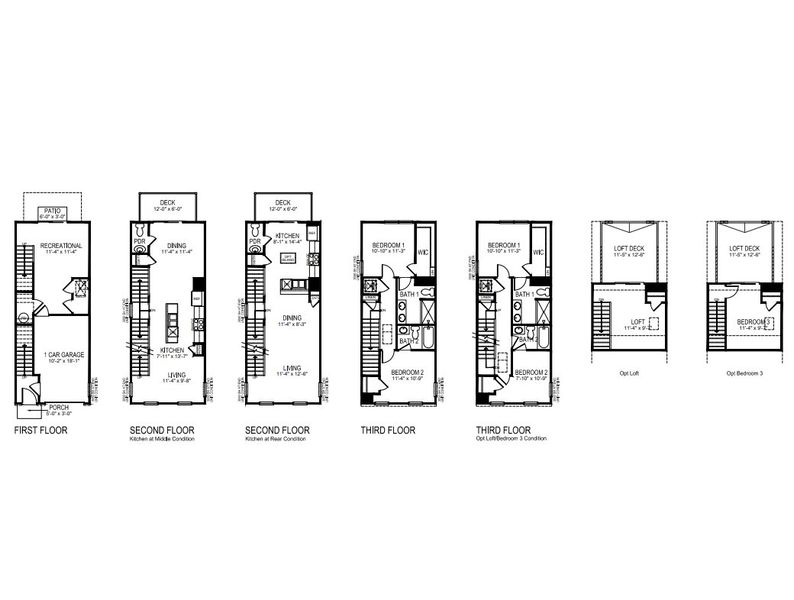 2D floor plan layout for the Carlton by D.R. Horton in Kingman Townhomes, Charlotte, NC (Image 2). 2D floor plan layout for the Carlton by D.R. Horton in Kingman Townhomes, Charlotte, NC (Image 2).