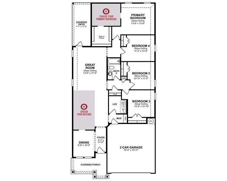 2D floor plan layout of this home in Hunter's Ranch, San Antonio, TX (Image 3).