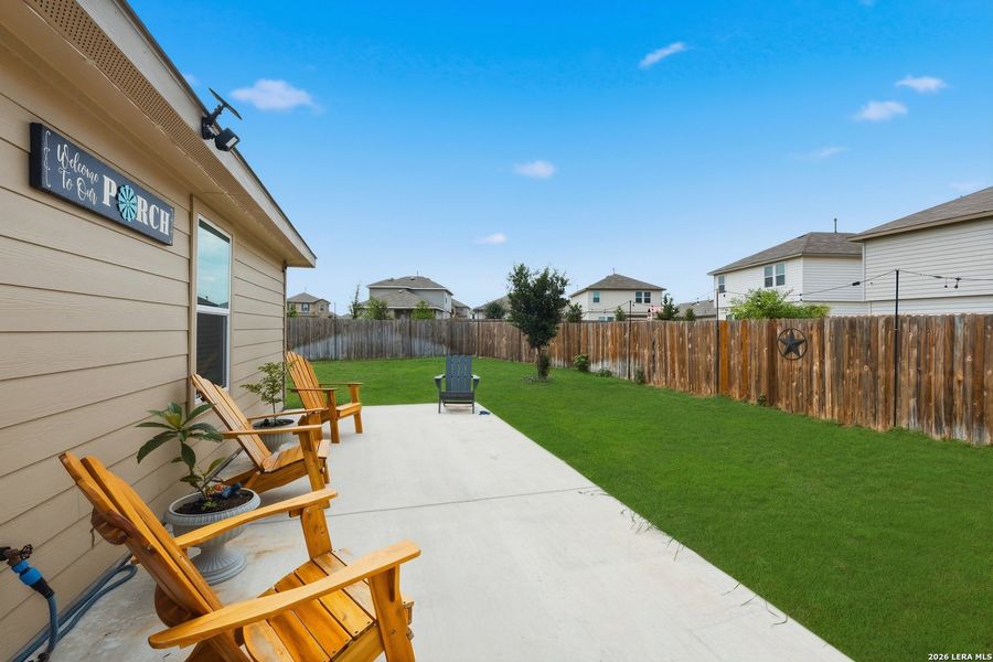 Exterior details and patio area of a home in Preserve at Medina, Von Ormy (Image 23).