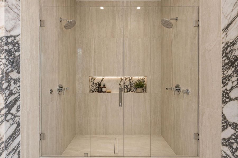 Massive oversized shower. *Virtually staged.