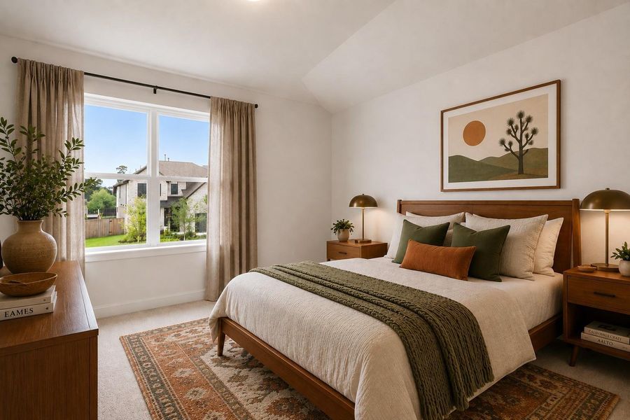 Upstairs, the third bedroom features a walk-in closet and plenty of space to accommodate family, guests, craft or hobby room, or a second home office. *VIRTUALLY STAGED