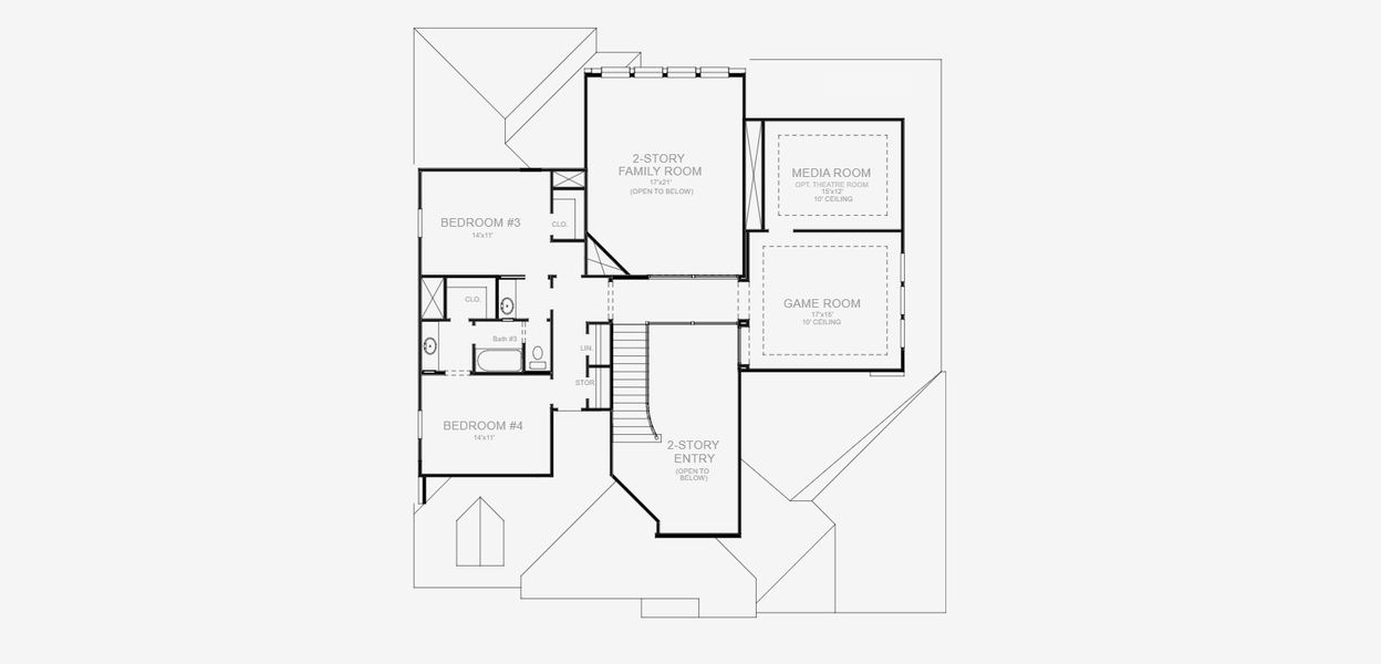 2D floor plan layout for the 3656W by Perry Homes in Legacy Prairie at Katy Court, Katy, TX (Image 3).