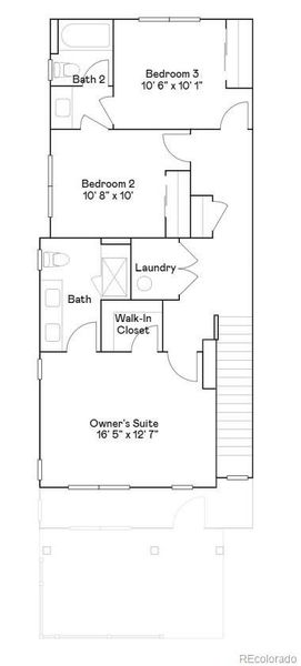 2D floor plan layout of this home in Parterre: The Parkside Collection, Thornton, CO (Image 3).
