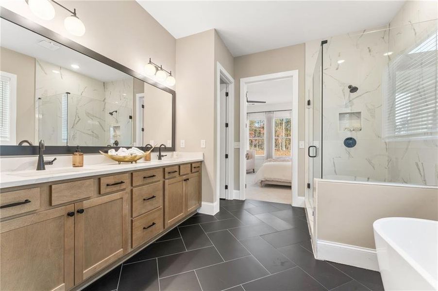 Furnished interior view inside a new home in The Reserve at Knollwood, Canton (Image 13). Furnished interior view inside a new home in The Reserve at Knollwood, Canton (Image 13).