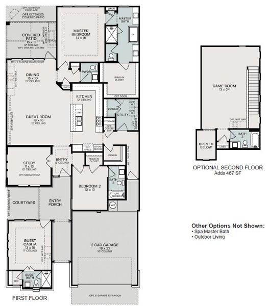 2D floor plan layout for the Lamesa by Sitterle Homes in Davis Ranch, San Antonio, TX (Image 3). 2D floor plan layout for the Lamesa by Sitterle Homes in Davis Ranch, San Antonio, TX (Image 3).