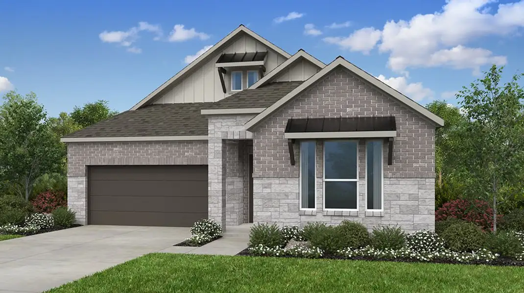 Representative exterior photo of a completed home built from the Guadalupe by Taylor Morrison in Turners Crossing, Austin, TX (Image 3).