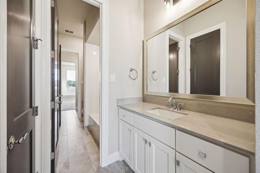 Sink in Jack & Jill bathroom. Sink in Jack & Jill bathroom.