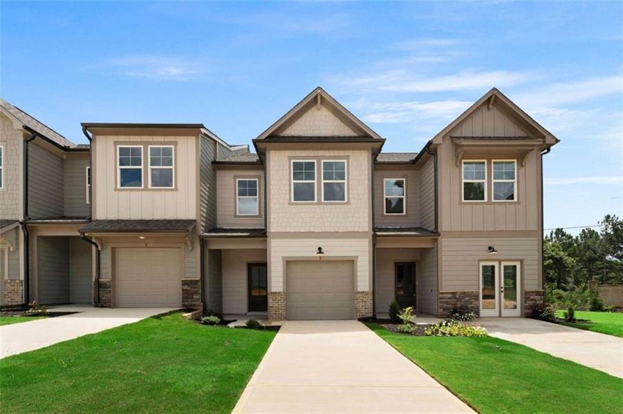 Front exterior of a new home in , Cedartown, GA, highlighting curb appeal (Image 41).