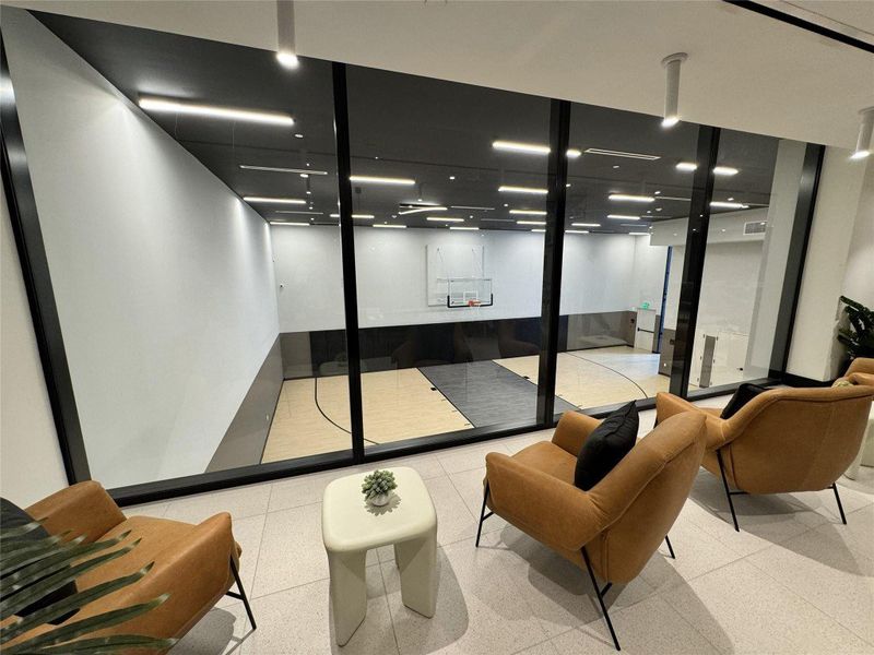 basketball sitting area