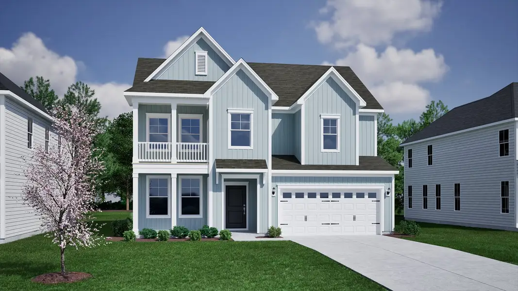 Front exterior of a new home in Sweetbrier, Durham, NC, highlighting curb appeal (Image 1). Front exterior of a new home in Sweetbrier, Durham, NC, highlighting curb appeal (Image 1).