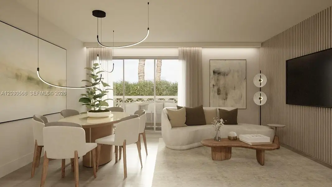 Furnished interior view inside a new home in , Miami Beach (Image 7).