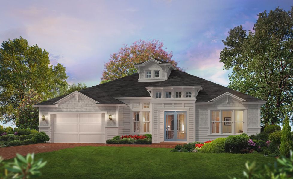 Representative exterior photo of a completed home built from the Costa Mesa II - Regency Series | 70' Wide Lots by ICI Homes in Plantation Bay, Ormond Beach, FL (Image 5).