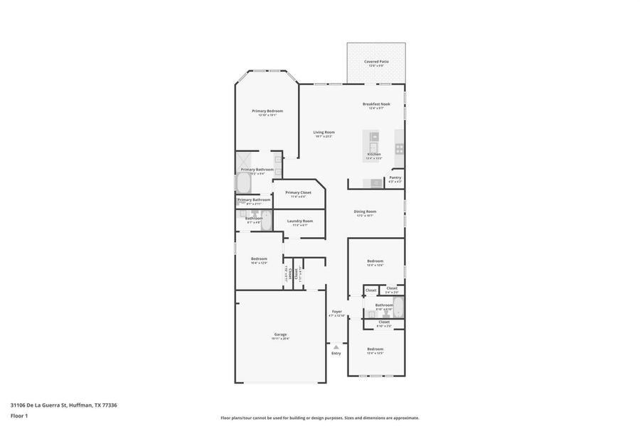 2D floor plan layout of this home in Riviera Pines - Classic Series, Huffman, TX (Image 5). 2D floor plan layout of this home in Riviera Pines - Classic Series, Huffman, TX (Image 5).