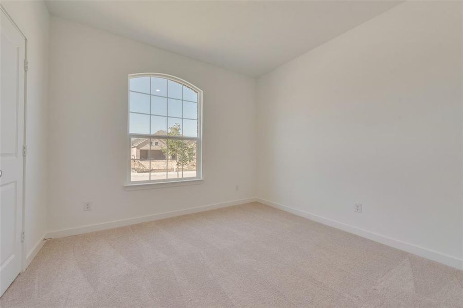 Unfurnished room with light colored carpet