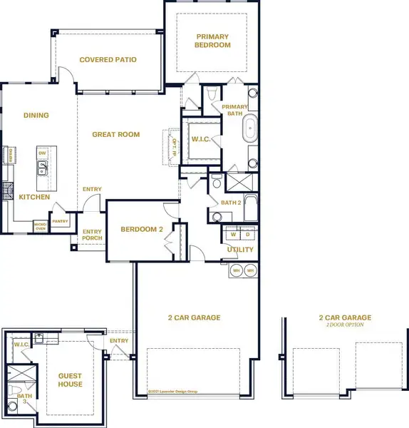 2D floor plan layout of this home in Parmer Ranch Cottages, Georgetown, TX (Image 6).