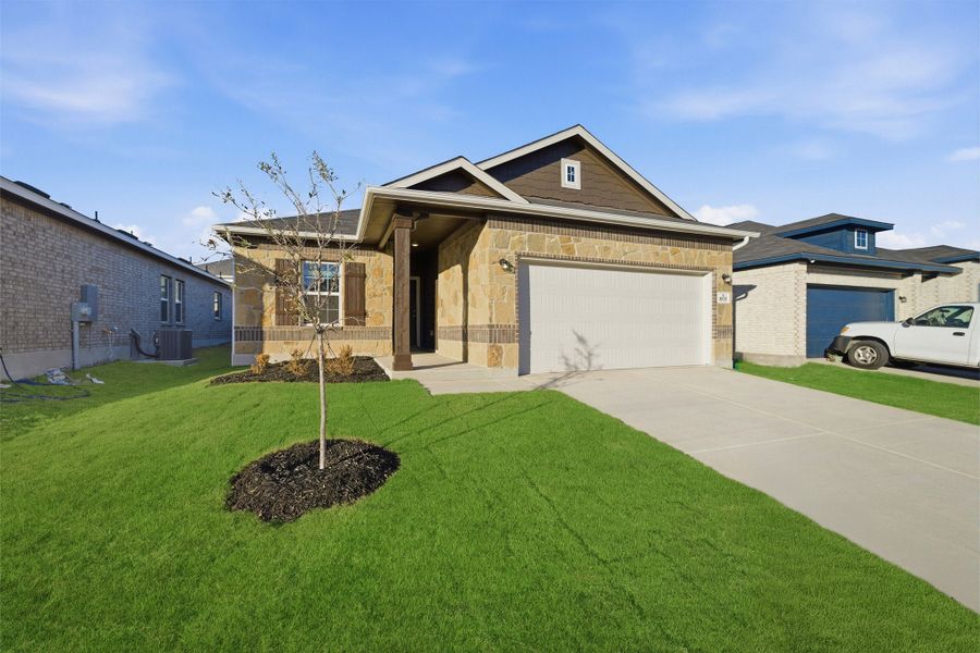Front exterior of a new home in Notting Hill, Converse, TX, highlighting curb appeal (Image 2).