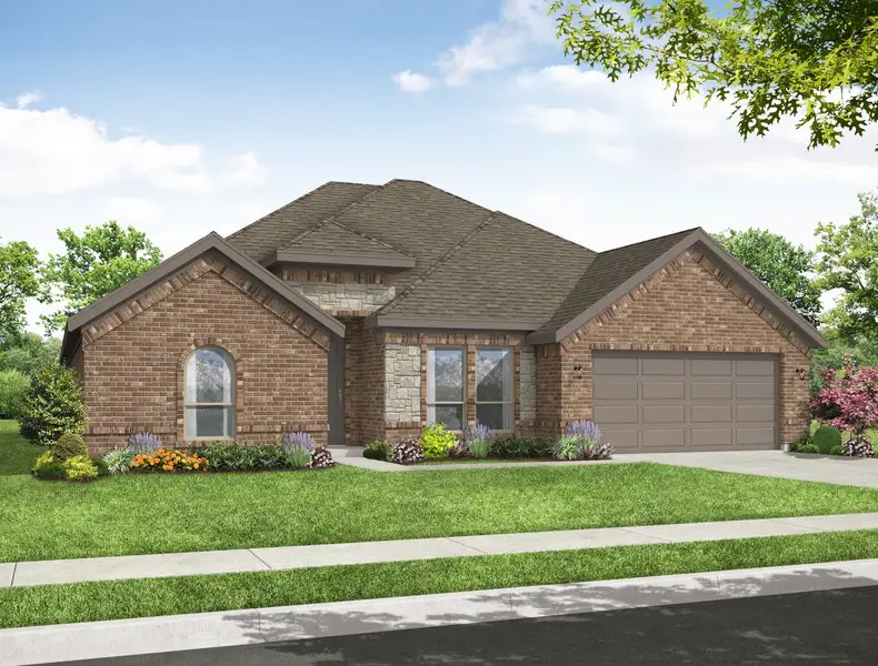 Representative exterior photo of a completed home built from the Walden by Impression Homes in Still Water Lake Estates, Godley, TX (Image 6).