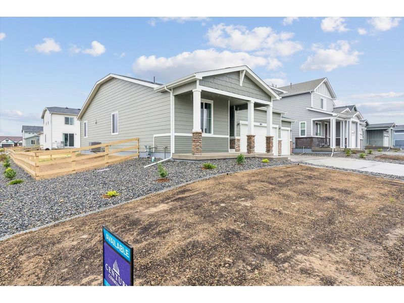 Exterior details and patio area of a home in Prairie Song, Windsor (Image 19).