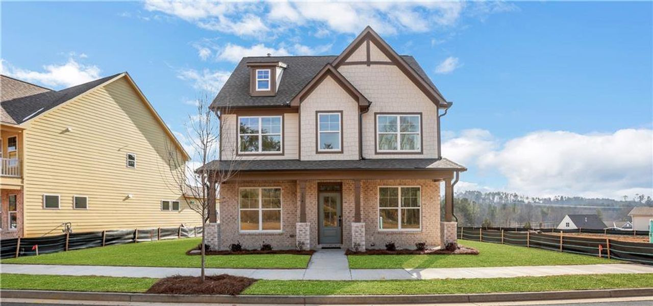 Front exterior of a new home in Marble Tree, Ball Ground, GA, highlighting curb appeal (Image 24).