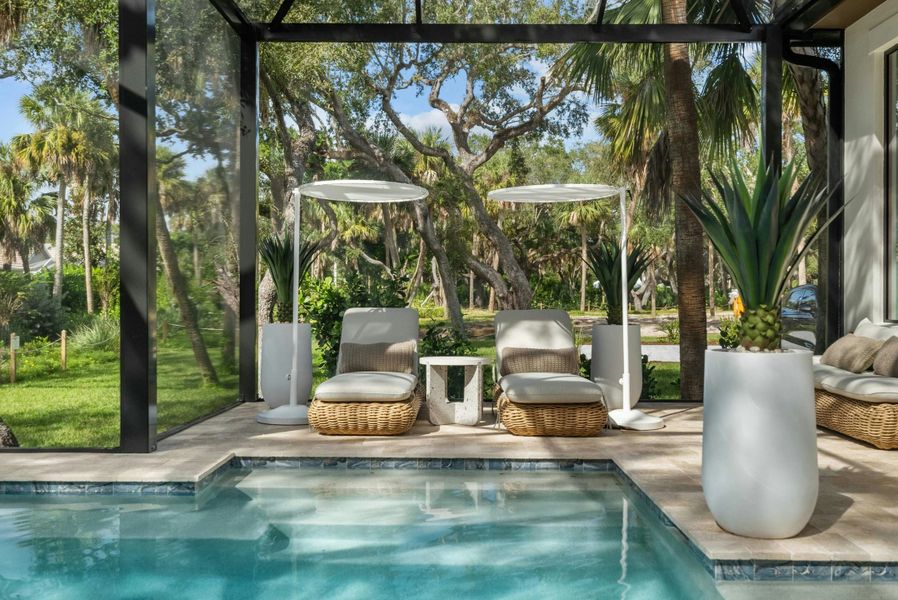 2D floor plan layout for the Indigo by GHO Homes in Seaglass, Vero Beach, FL (Image 47).