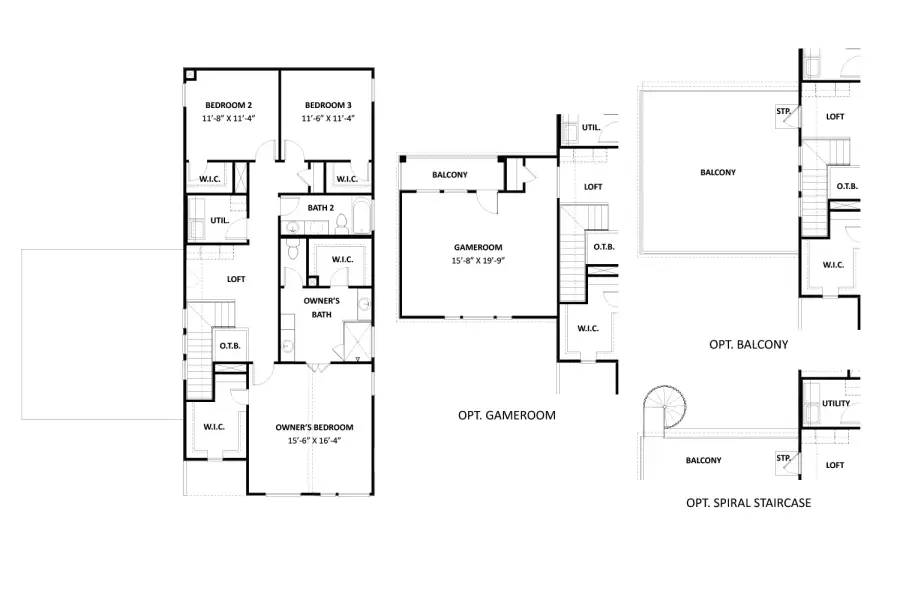 2D floor plan layout of this home in Easthaven at Bridgeland Central, Cypress, TX (Image 3).